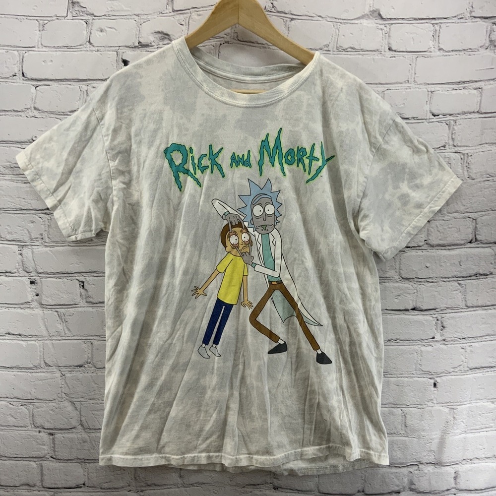 Adult Swim Rick Morty T Shirt‎ Mens Sz M White Distressed